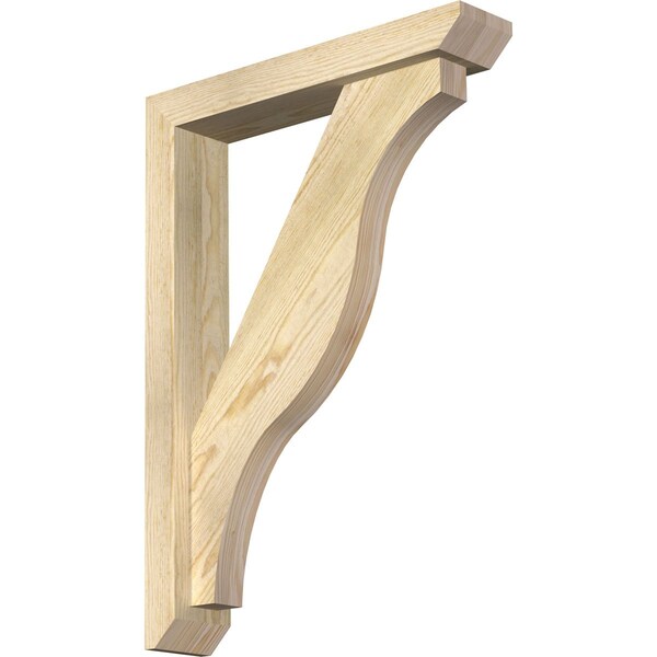 Ekena Millwork Funston Slat Rough Sawn Bracket w/ Offset Brace, Douglas Fir, 4"W x 20"D x 28"H BKT0402X20X28FST06RDF - main